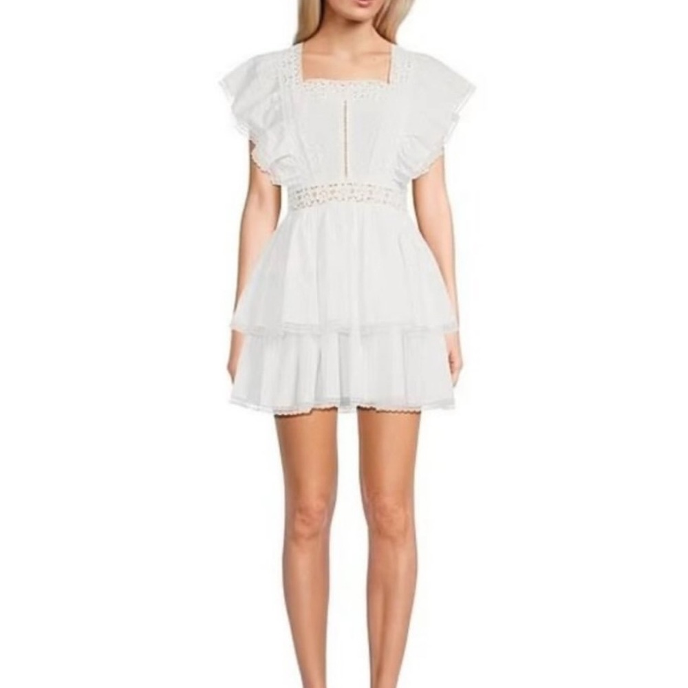 White Ruffle Mini Dress